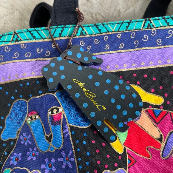 Laurel Burch Dogs Mini Tote Shopper Bag Purse - Picture 5 of 10